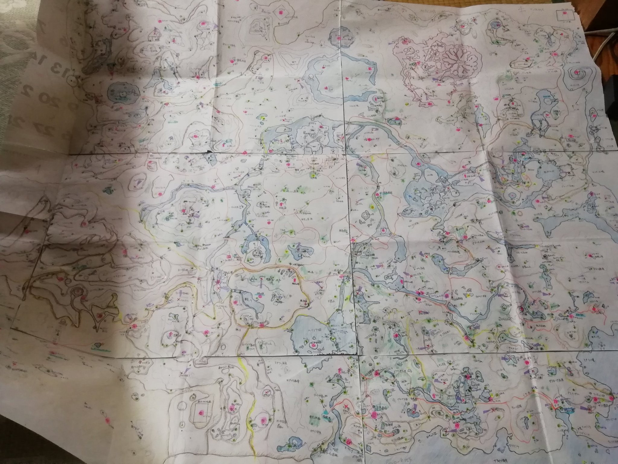 ゼルダの伝説BotW　手書き地図